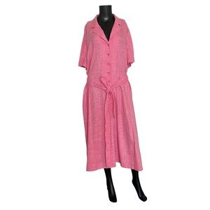 Calvin Klein Pink Midi Shirt Dress